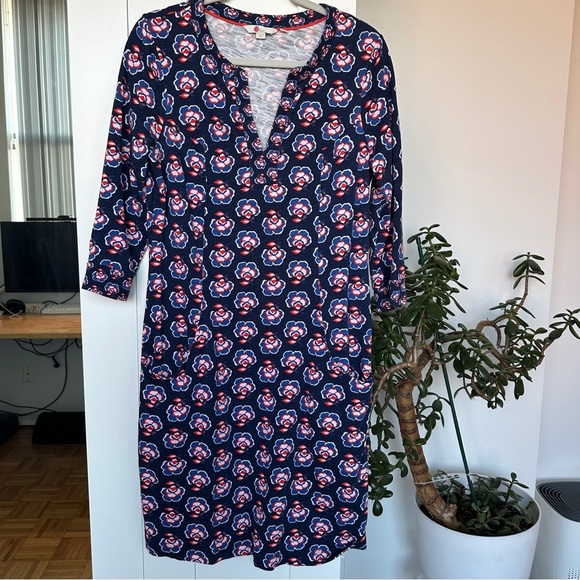 Boden Stephanie Floral Print Jersey 3/4 Sleeve Dress, Size 10R, EUC - Picture 1 of 10